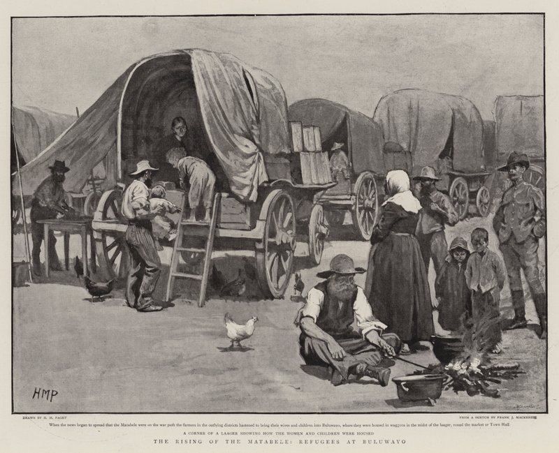 A ascensão do Matabele, refugiados em Buluwayo de Henry Marriott Paget
