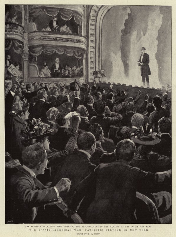 A guerra hispano-americana, Patriotic Fervor em Nova York de Henry Marriott Paget