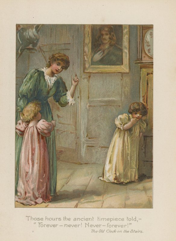 Aquelas horas que o antigo relógio dizia - Para sempre - nunca! Nunca para sempre! (cromolito) de Henry Marriott Paget