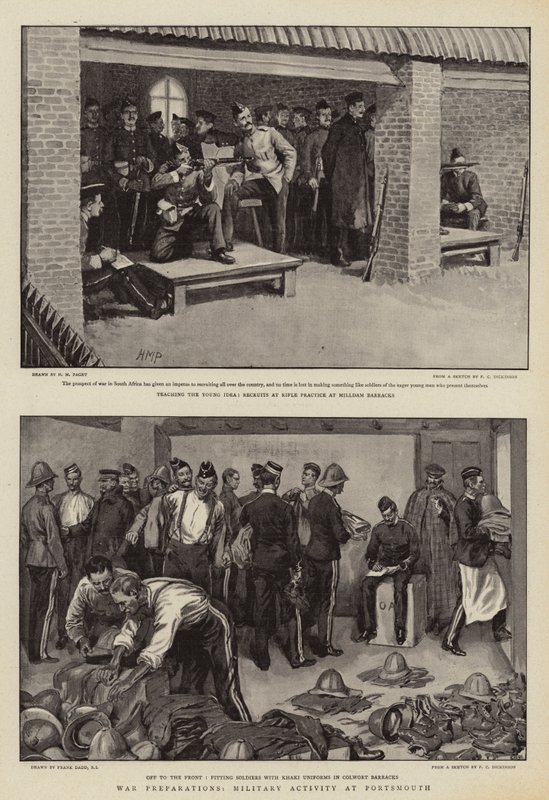 Preparativos para a guerra, atividade militar em Portsmouth de Henry Marriott Paget