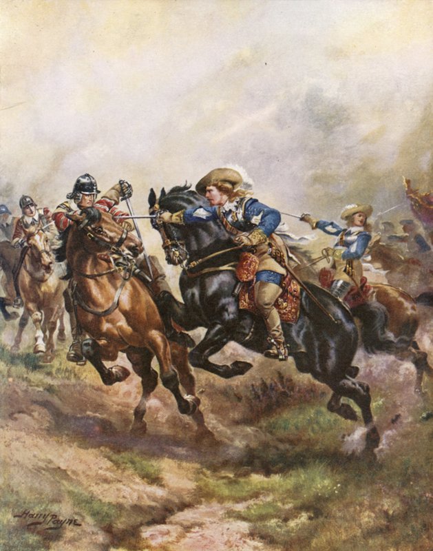 A cavalaria do príncipe Rupert em Edgehill, 1642 de Henry Payne