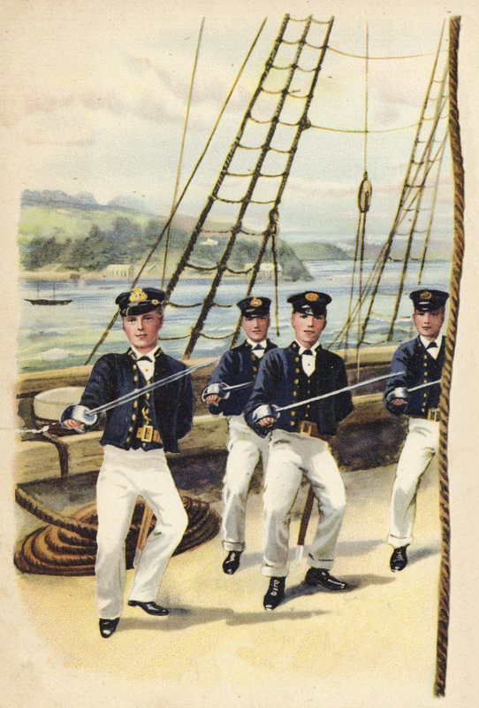 O futuro rei Geoge V como cadete naval, 1877 (chromolitho) de Henry Payne