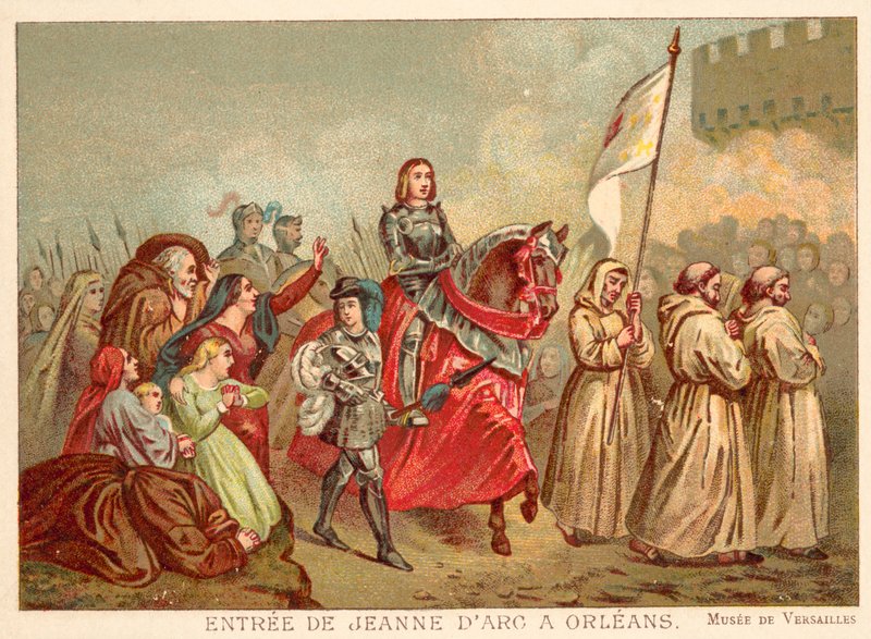 Entrada de Joana d&39;Arc em Orleans, 1429 (chromolitho) de Henry Scheffer