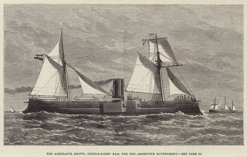 O Almirante Brown, Double-Screw Ram, para o governo argentino de Henry Spernon Tozer