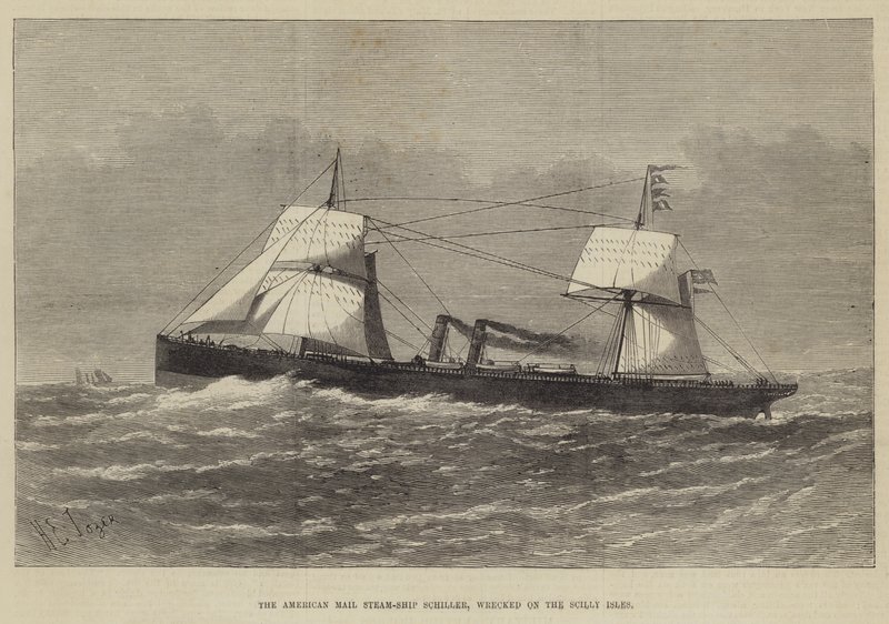 O American Mail Steam-Ship Schiller, naufragado nas Ilhas Scilly de Henry Spernon Tozer