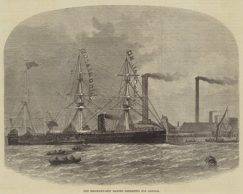 O Emigrante-Navio Ganges partindo para o Canadá de Henry Spernon Tozer