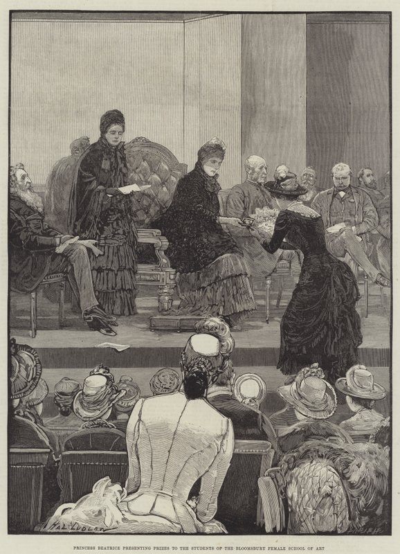 Princesa Beatriz apresentando Prêmios aos Estudantes da Escola Feminina de Arte Bloomsbury de Henry Stephen Ludlow
