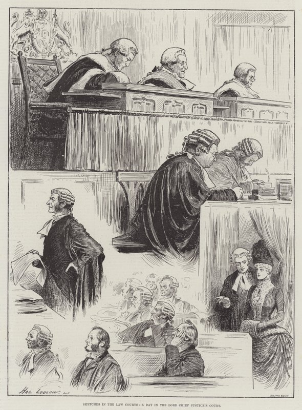 Esboços no Tribunal de Justiça, um dia no Tribunal do Senhor Supremo Tribunal de Henry Stephen Ludlow