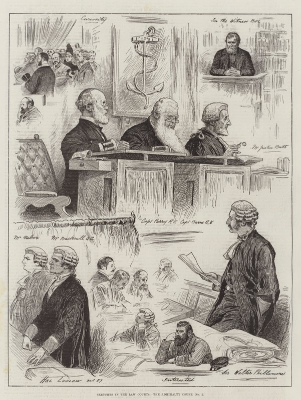 Esboços no Tribunal de Justiça, o Tribunal do Almirantado, no 2 de Henry Stephen Ludlow