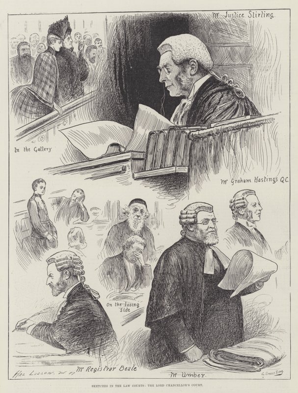 Esboços no Tribunal de Justiça, o Tribunal do Lord Chancellor de Henry Stephen Ludlow