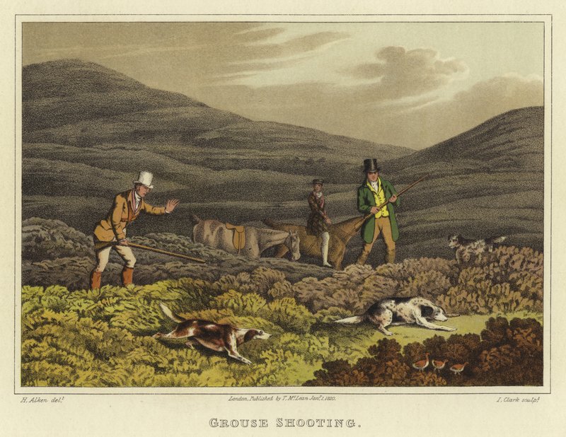 Tiroteio do galo silvestre (chromolitho) de Henry Thomas Alken