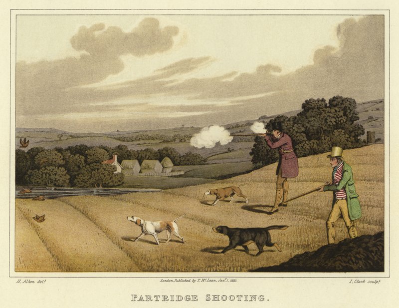 Tiro de perdiz (cromolitho) de Henry Thomas Alken
