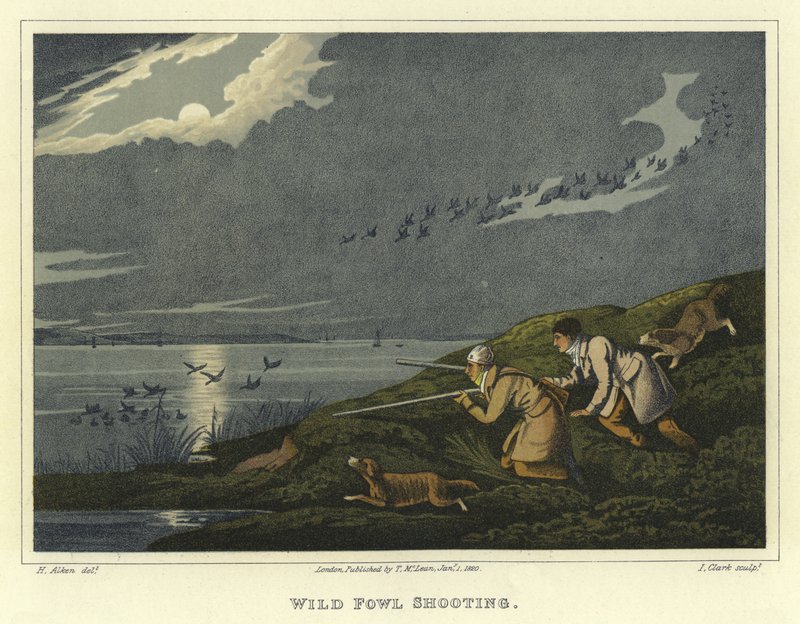 Tiro de Aves Selvagens (cromolitho) de Henry Thomas Alken