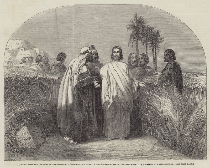 Cristo com os discípulos no campo de milho de Henry Warren
