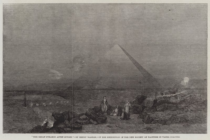 A, grande pirâmide, após, pôr do sol de Henry Warren