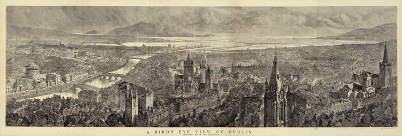 Uma vista panorâmica de Dublin de Henry William Brewer