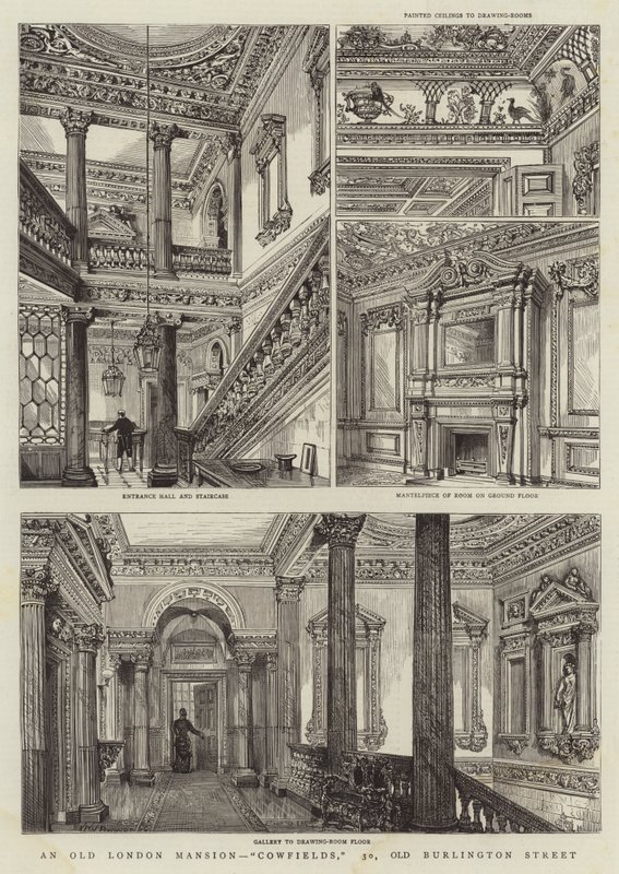 Uma antiga mansão de Londres, Cowfields, 30, Old Burlington Street de Henry William Brewer