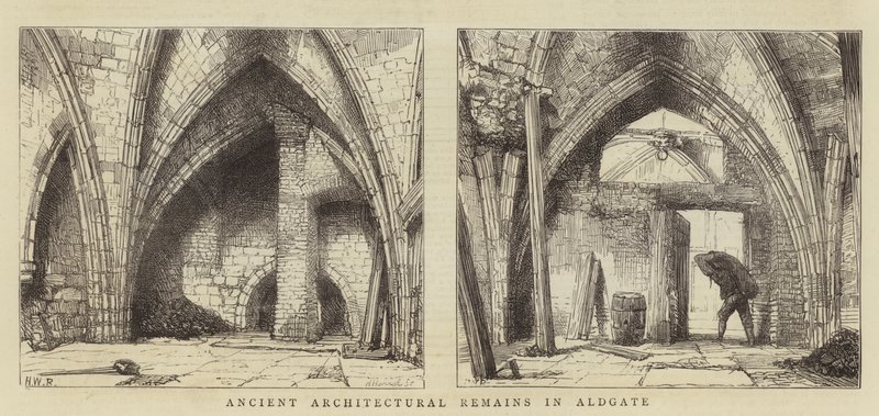 Restos arquitetônicos antigos em Aldgate de Henry William Brewer