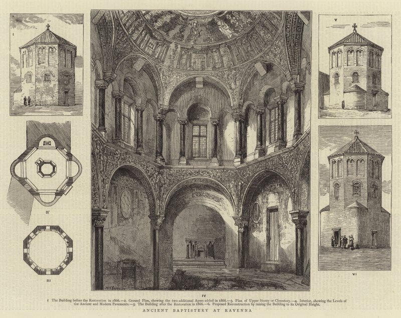 Batistério antigo em Ravena de Henry William Brewer