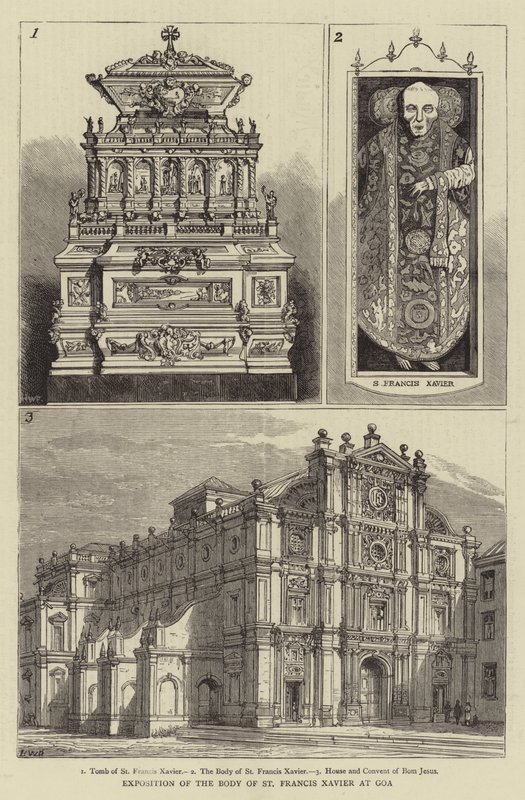 Exposição do corpo de São Francisco Xavier em Goa de Henry William Brewer