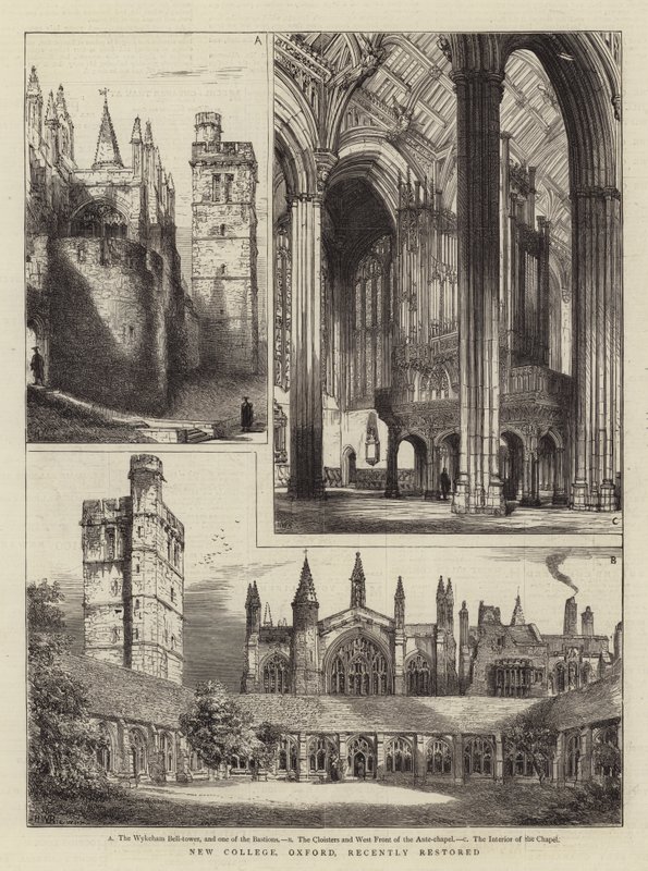 New College, Oxford, restaurada recentemente de Henry William Brewer