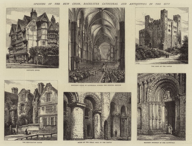 Abertura do Novo Coral, Catedral de Rochester e Antiguidades na Cidade de Henry William Brewer