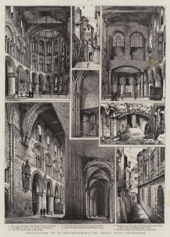Restauração de São Bartolomeu, o Grande, West Smithfield de Henry William Brewer