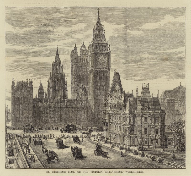 St Stephen&39;s Club, no Victoria Embankment, Westminster de Henry William Brewer