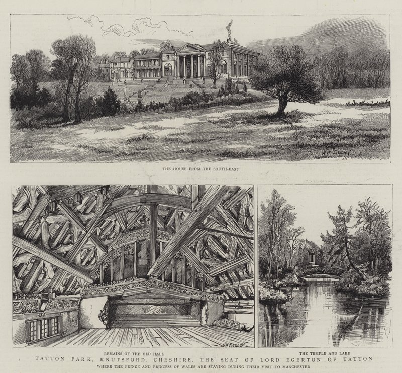 Tatton Park, Knutsford, Cheshire, a sede do senhor Egerton de Tatton de Henry William Brewer
