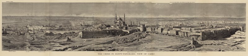 A crise no Egito, vista panorâmica do Cairo de Henry William Brewer