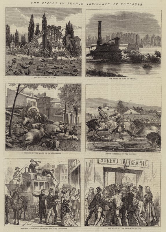 As inundações na França, incidentes em Toulouse de Henry William Brewer