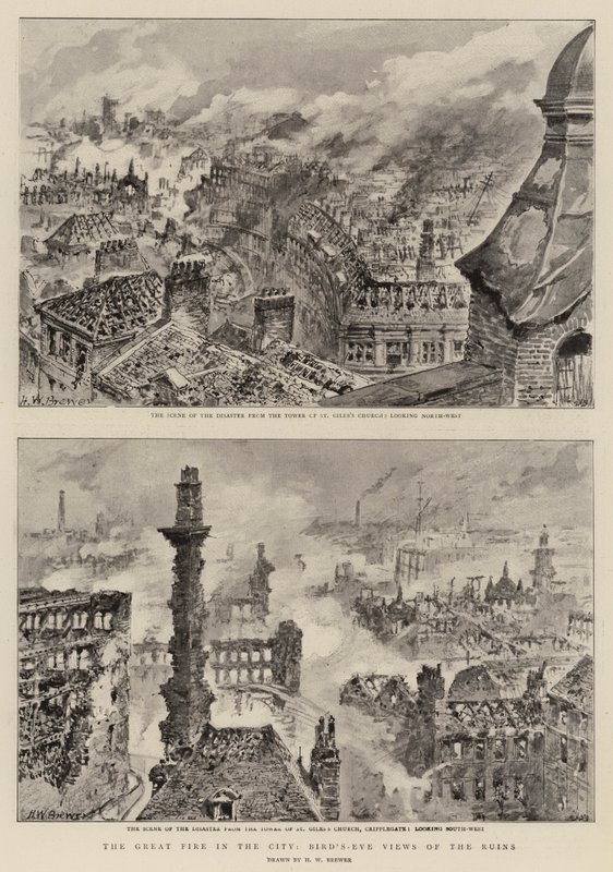 O Grande Incêndio na Cidade, Vistas Panorâmicas das Ruínas de Henry William Brewer