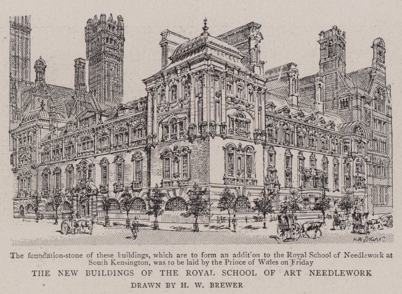 Os novos edifícios da Escola Real de Arte Needlework de Henry William Brewer