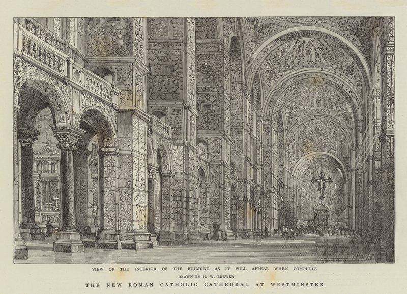 A nova catedral católica romana em Westminster de Henry William Brewer