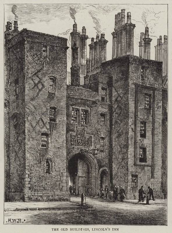 Os edifícios antigos, Lincoln&39;s Inn de Henry William Brewer