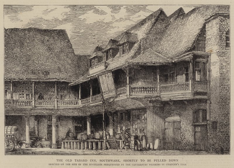 O Old Tabard Inn, Southwark, em breve será derrubado de Henry William Brewer