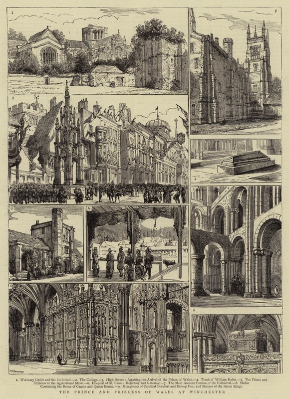 O príncipe e a princesa de Gales em Winchester de Henry William Brewer