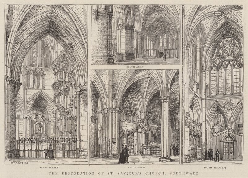 A Restauração da Igreja de São Salvador, Southwark de Henry William Brewer