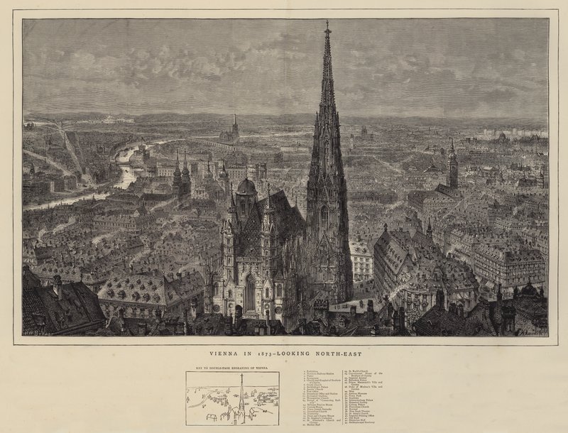 Viena em 1873, olhando para o nordeste de Henry William Brewer