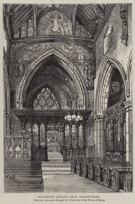 Igreja Wolferton, perto de Sandringham de Henry William Brewer