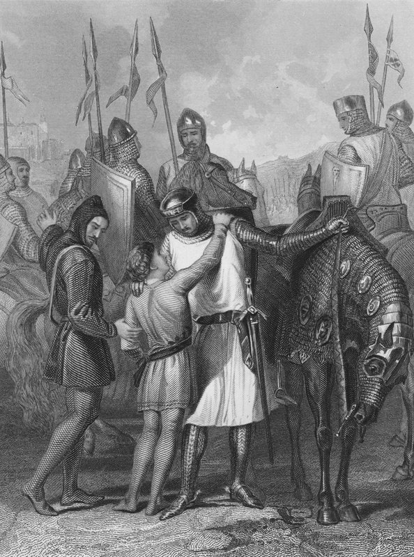 Richard de Clare, 2º Conde de Pembroke, despedindo-se de seu irmão de Henry after Warren
