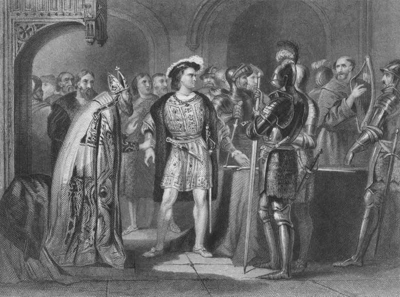 Thomas FitzGerald, 10º Conde de Kildare, renunciando sua lealdade a Henrique VIII da Inglaterra de Henry after Warren