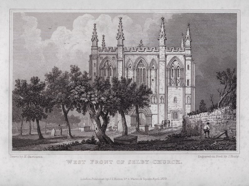 Frente Oeste da Igreja de Selby (gravura) de Henry (after) Gastineau