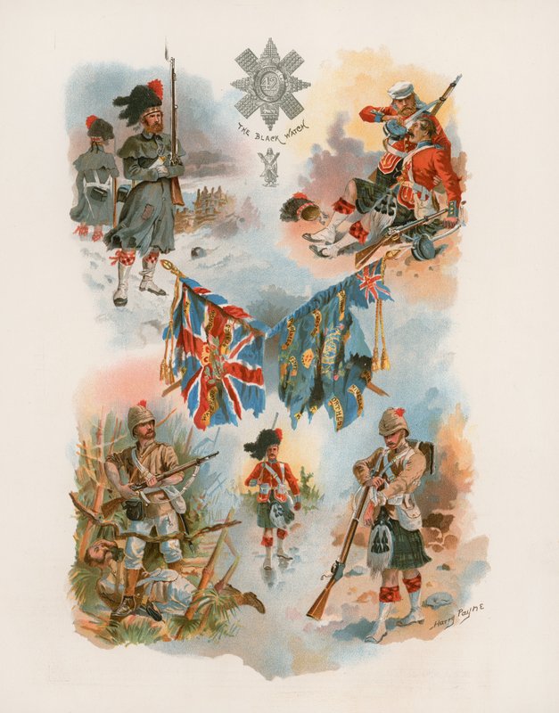 42nd High Highlanders, o relógio preto (cromolitro) de Henry A. Payne
