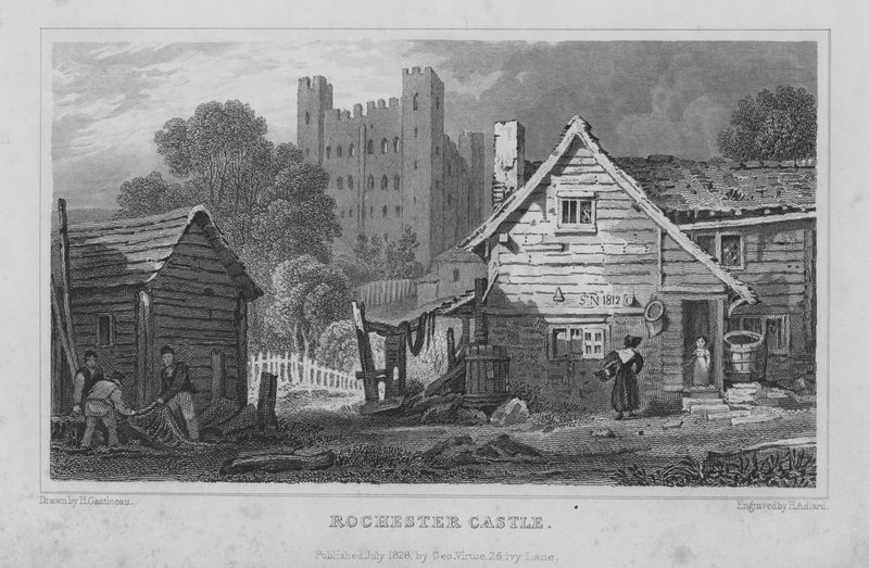 Castelo de Rochester, Kent (gravura) de Henry Adlard