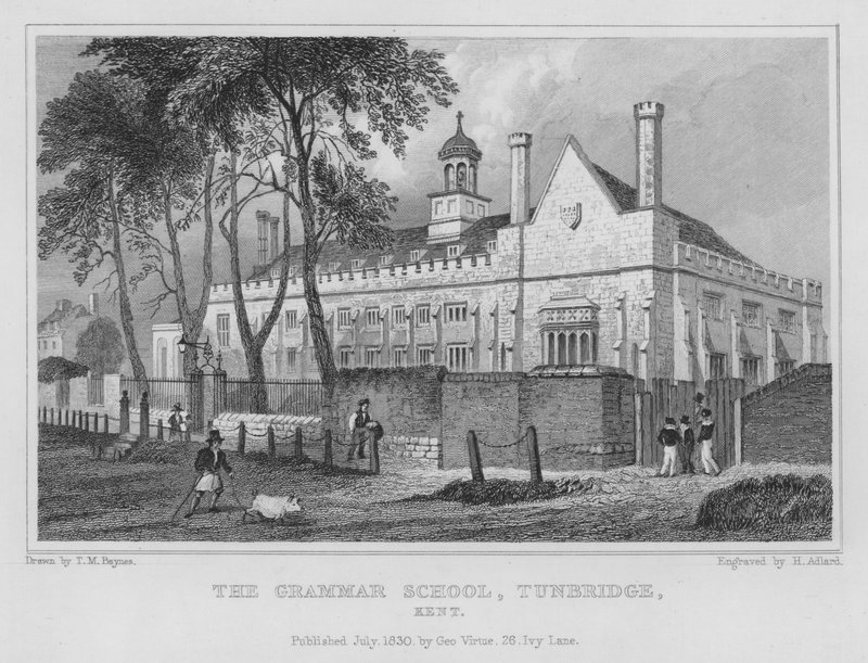 The Grammar School, Tunbridge, Kent (gravura) de Henry Adlard