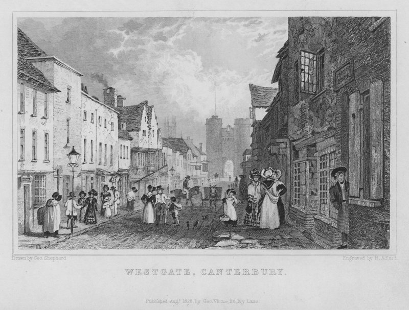 Westgate, Canterbury, Kent (gravura) de Henry Adlard