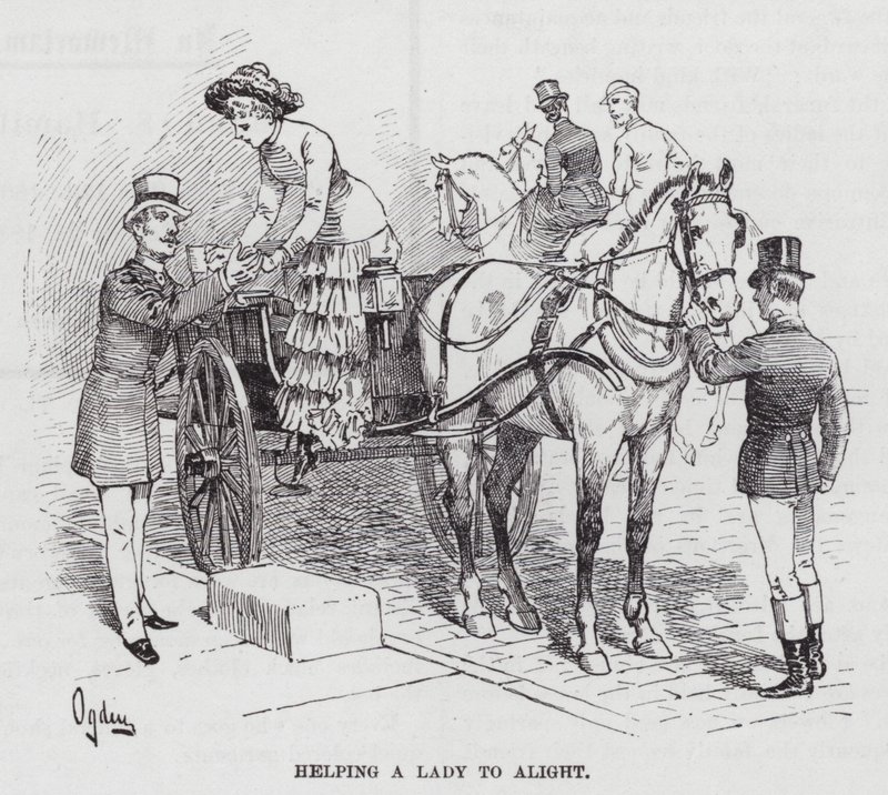 Ajudar uma Senhora a Alimitar (gravura) de Henry Alexander (after) Ogden