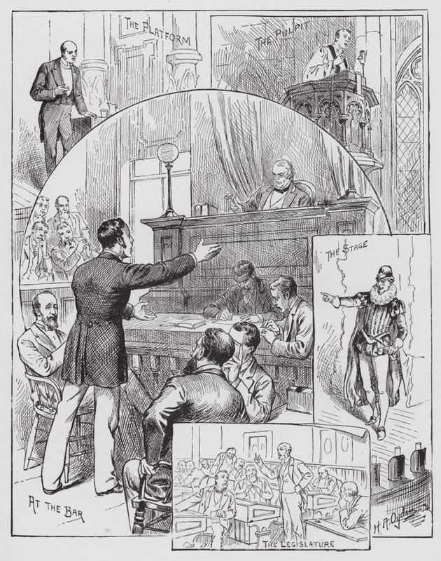 Oratório e Declamação (gravura) de Henry Alexander (after) Ogden