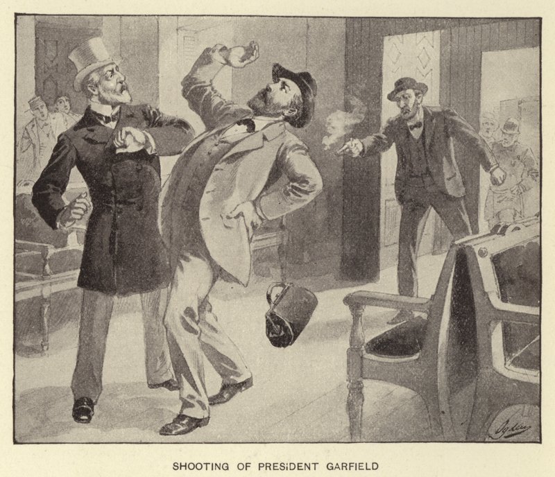 Tiroteio do Presidente Garfield (litho) de Henry Alexander (after) Ogden